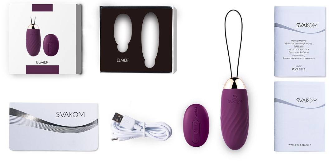 SVAKOM - Elmer Remote Control Egg Vibrator - Violet - View 9