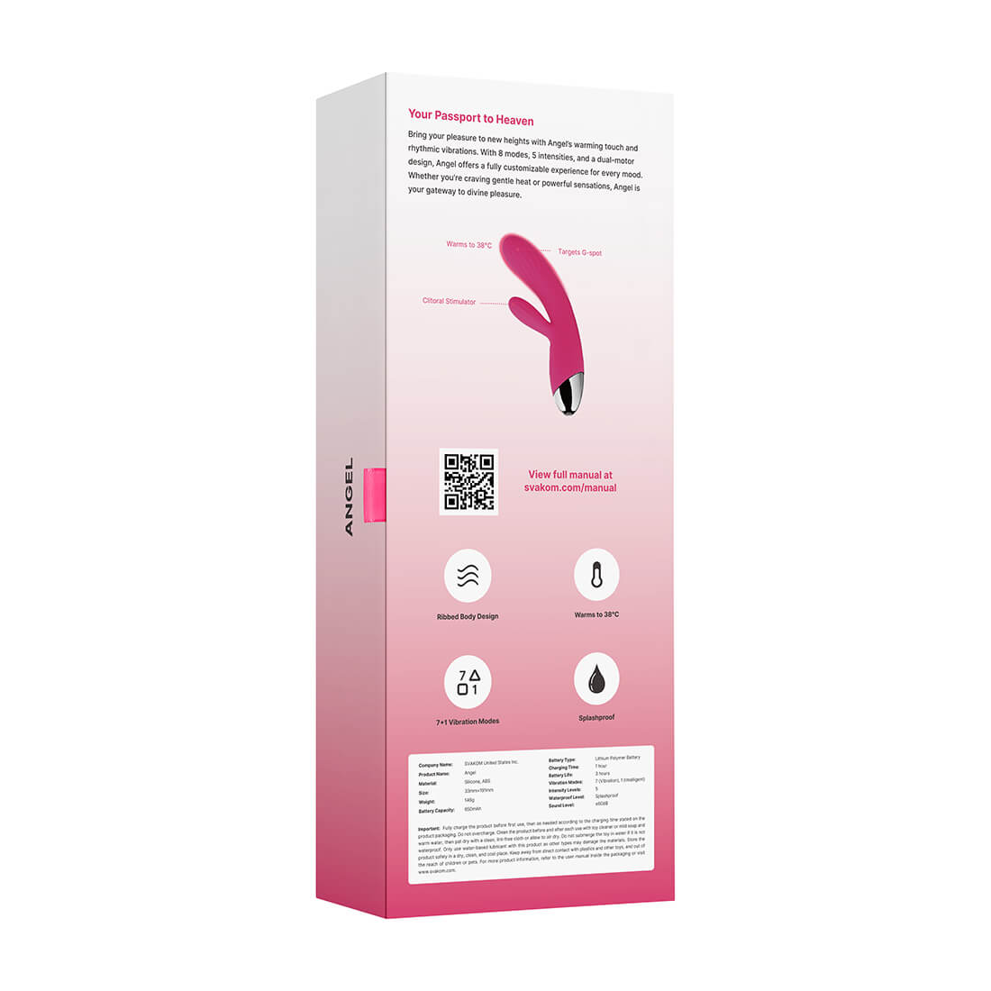 SVAKOM - Angel Heating Rabbit Vibrator - Plum Red - View 14