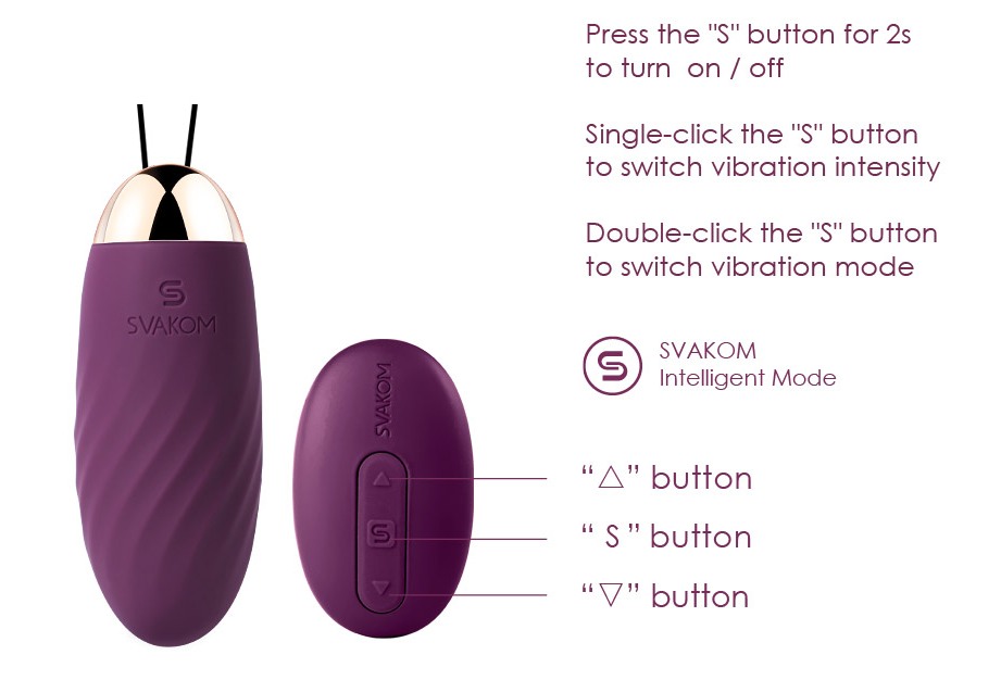 SVAKOM - Elmer Remote Control Egg Vibrator - Violet - View 7
