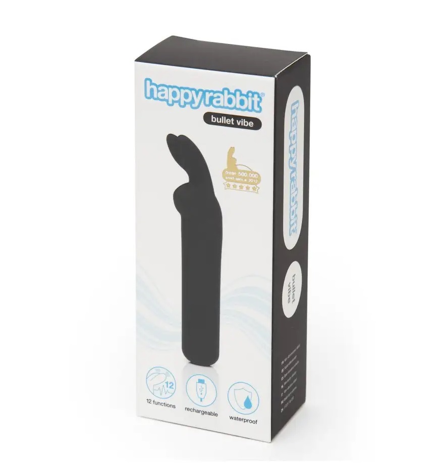 Happy Rabbit - Ears Vibro Bullet - Black - View 5