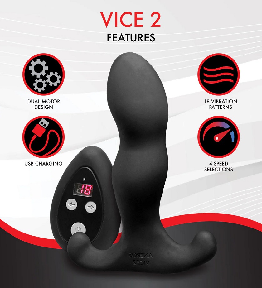 Aneros - Vice 2 充電式前列腺按摩器 - 黑色 - View 2
