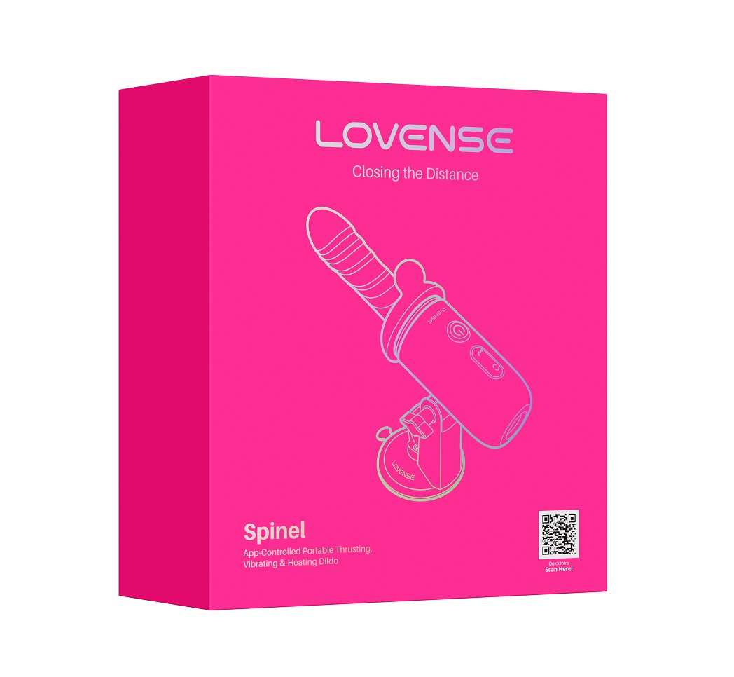 Lovense - Spinel 可APP控推撞抽插加熱式按摩棒手持/吸啜底盤 - 粉紅色配藍色 - View 21