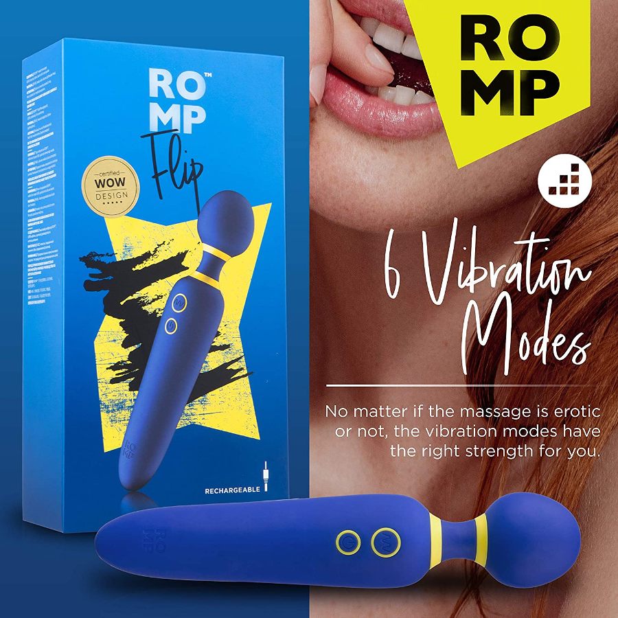 Romp - Flip Wand Massager - Blue - View 13