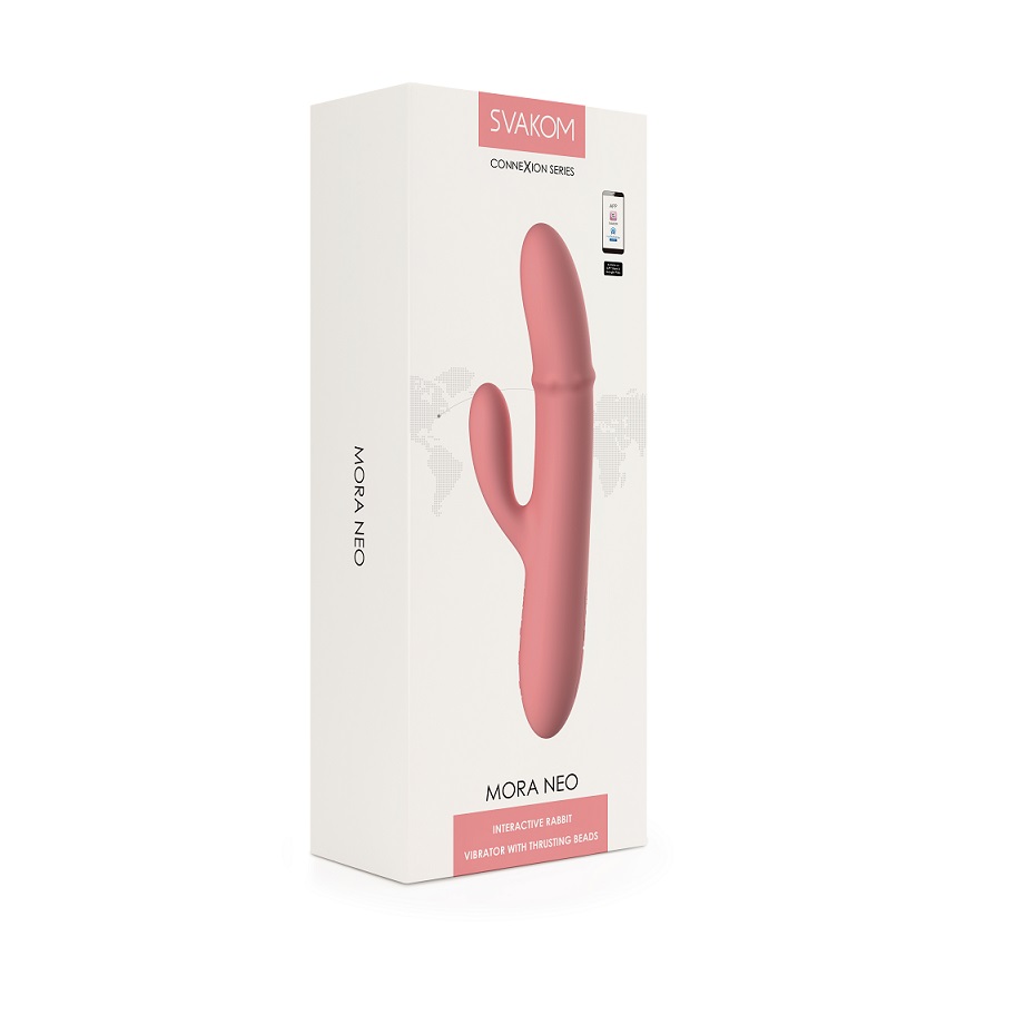 SVAKOM - Mora Neo Interactive Rabbit Vibrator - Peach Pink - View 13