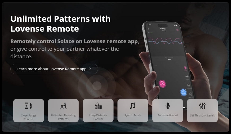 Lovense - Solace - App Controlled Automatic Masturbator - View 8
