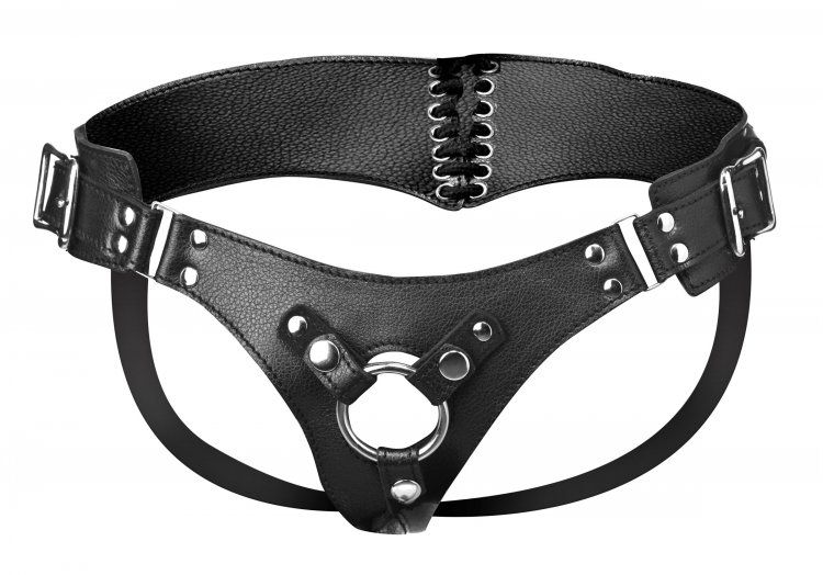 Strap U - Bodice Corset Style Strap On Harness - Black